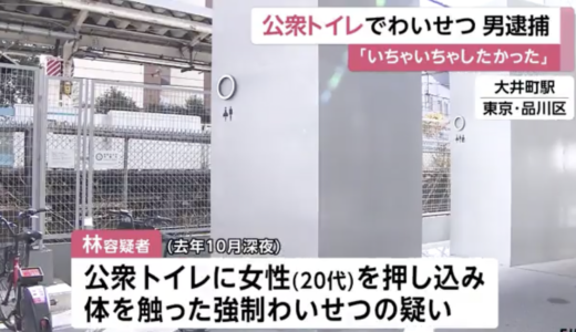 林駿佑容疑者がわいせつ行為をしたJR大井町駅トイレの場所はどこか調査！